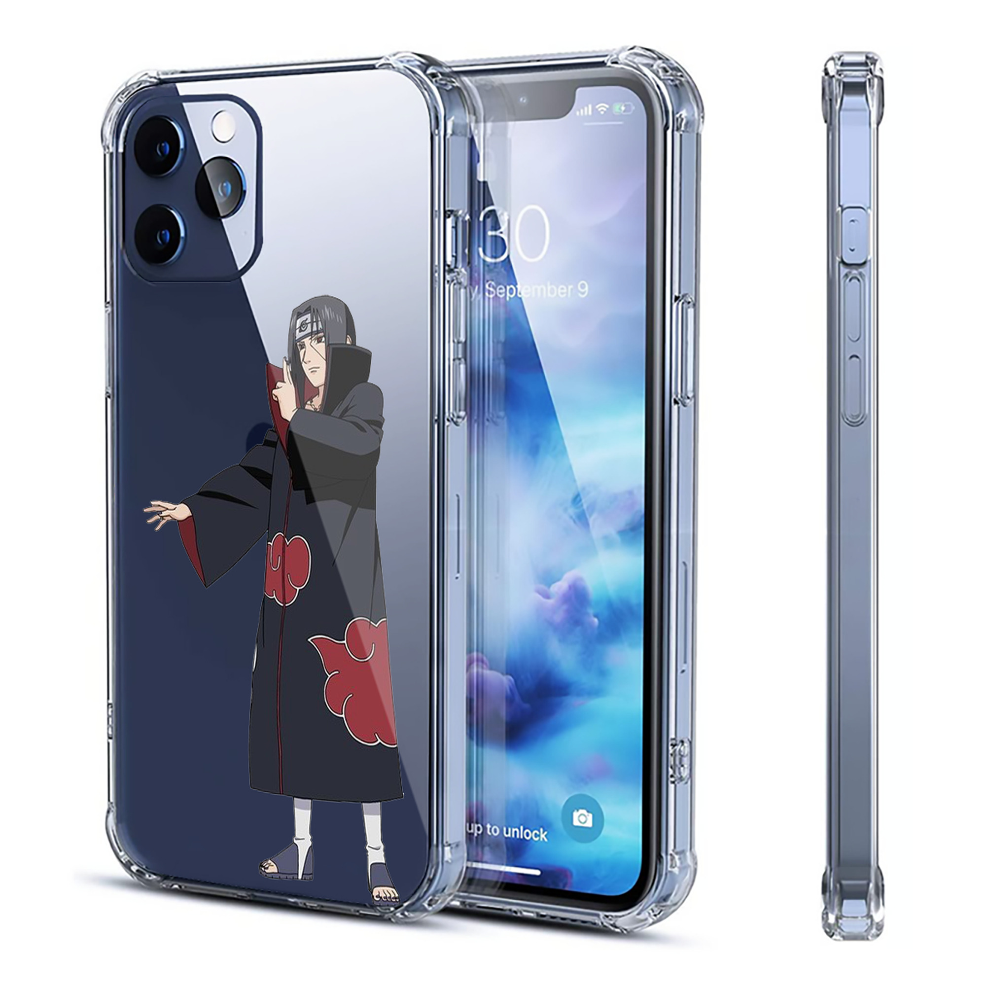 （画像用） NARUTO -ナルト- うちは イタチ Uchiha Itachi 【iPhone 12シリーズ対応】透明スマホケース（クリアソフトケース）